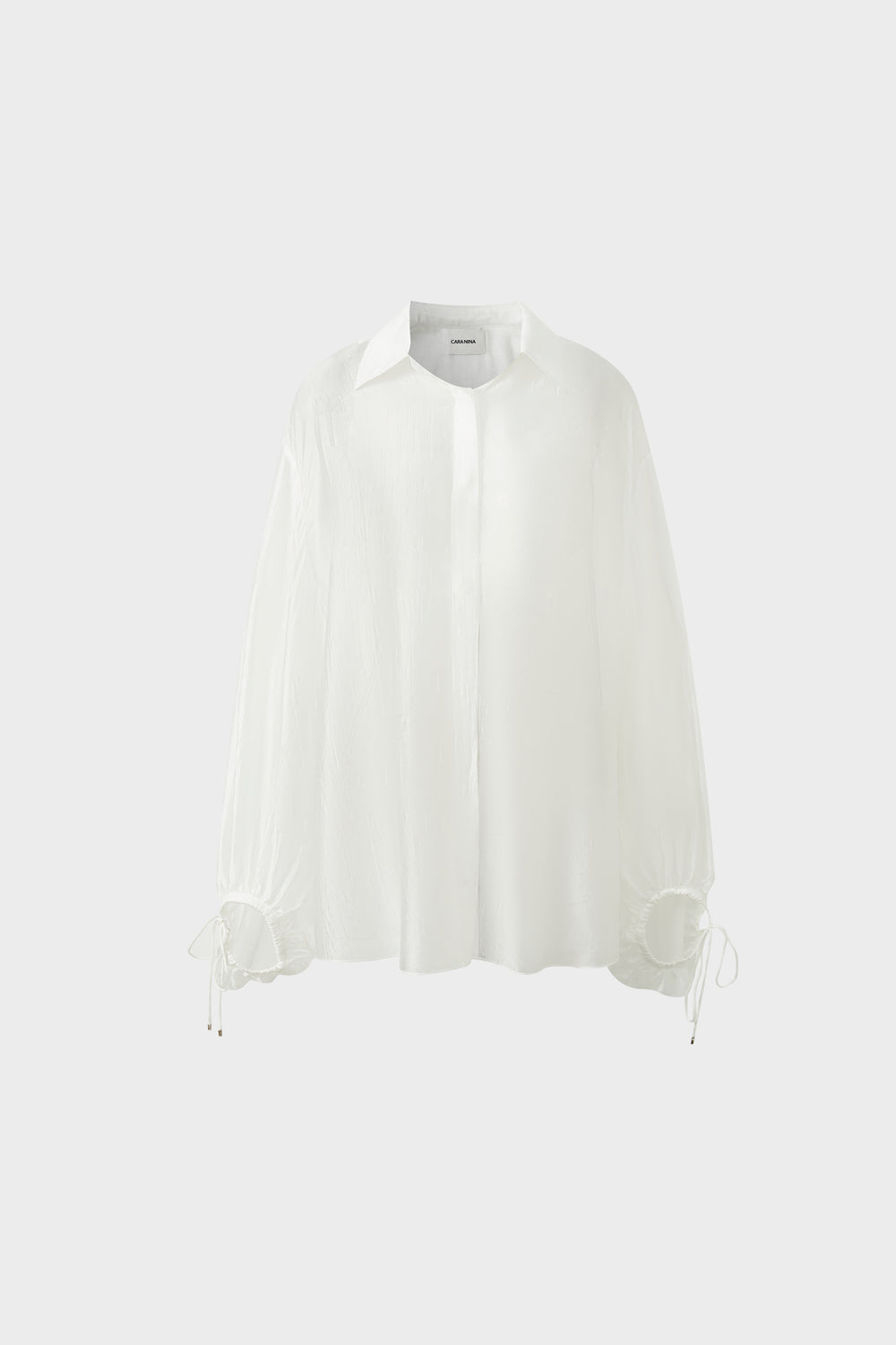 Acrylic pearl-effect air-scented drawstring lantern sleeve shirt