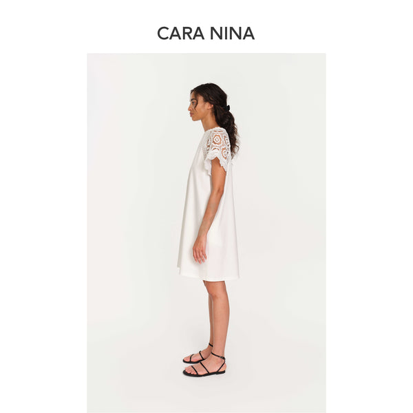 Cotton sheer embroidery T-shirt dress