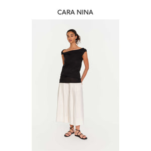 Linen V-neck knot short two-piece dress