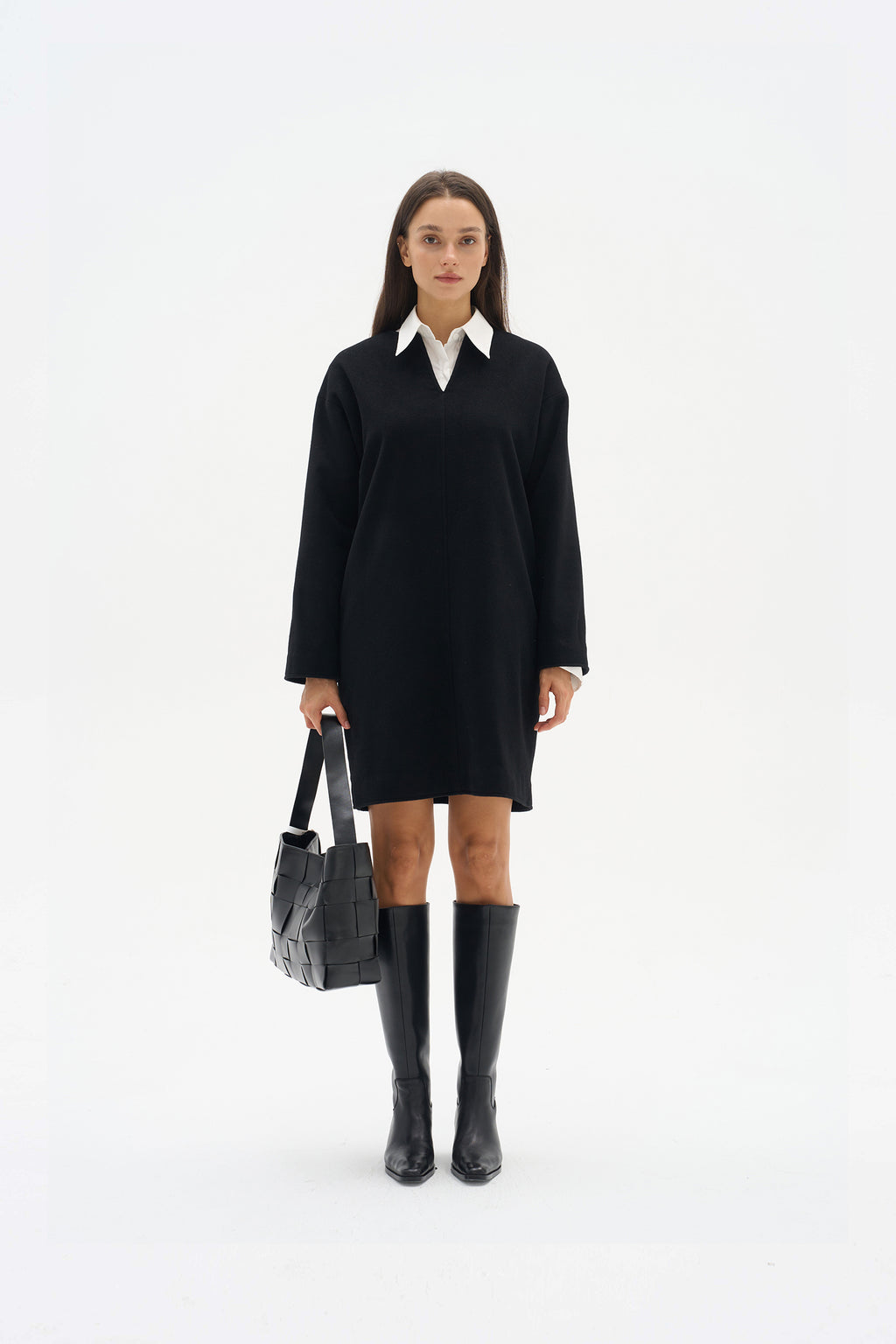 Double-sided woolen two-piece dress