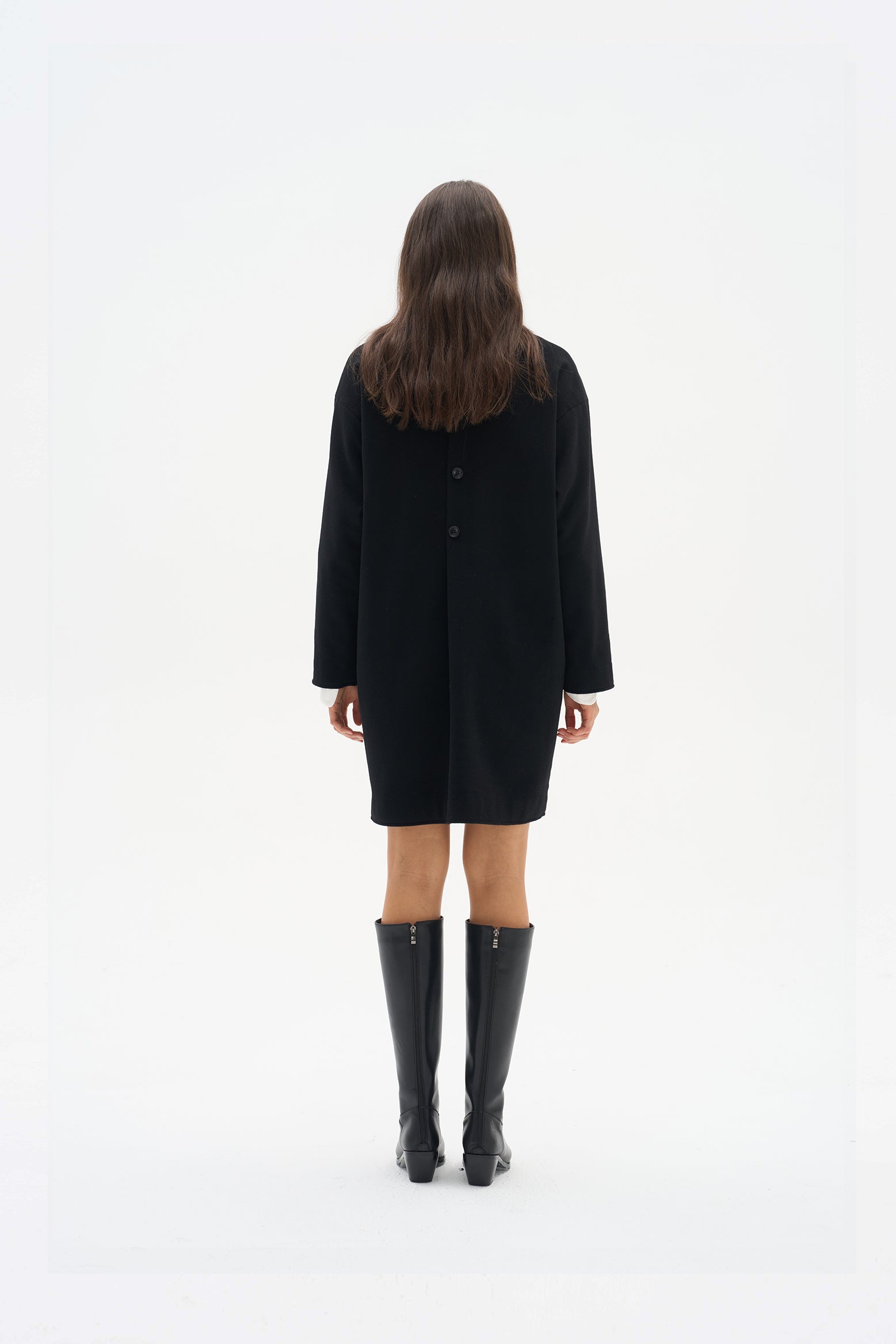 Double-sided woolen two-piece dress