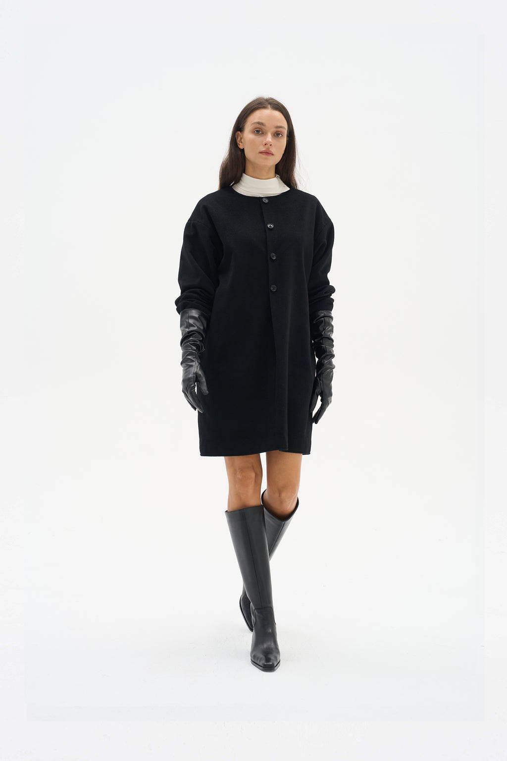 Double-sided woolen two-piece dress