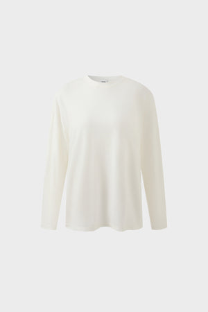 Three-color Tencel wool round neck loose knitted long sleeves