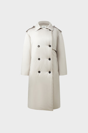 Long windbreaker style down jacket