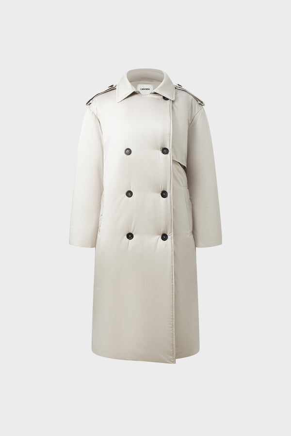 Long windbreaker style down jacket