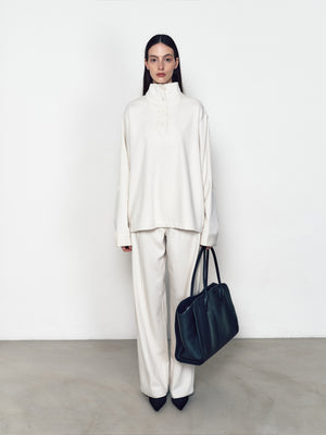 Mulberry silk straight-leg casual pants