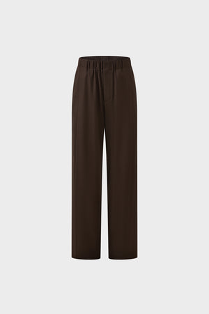 Wool straight-leg wide-leg trousers