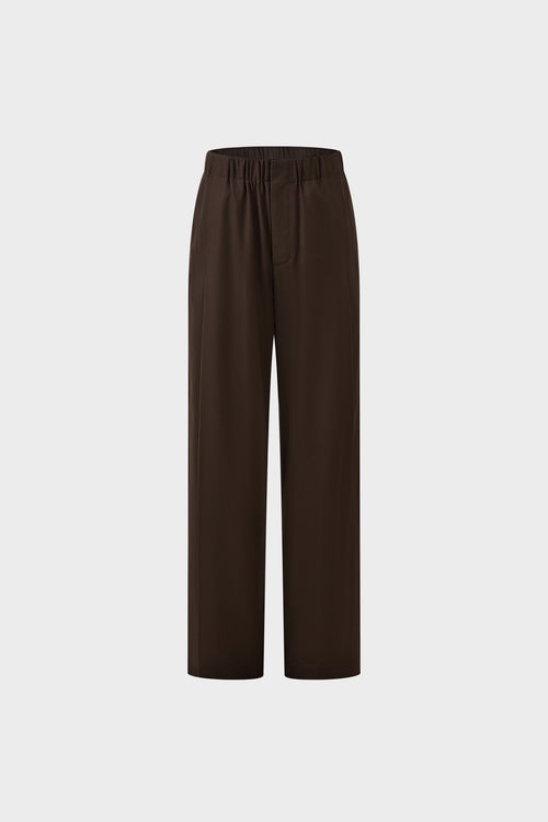 Wool straight-leg wide-leg trousers