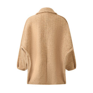 Wool double-breasted lapel coat
