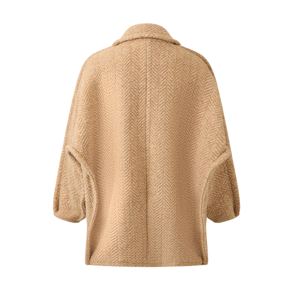 Wool double-breasted lapel coat