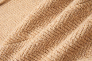 Wool double-breasted lapel coat