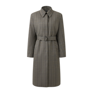Plaid single-breasted overcoat