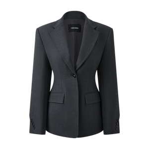 Wool fitted suit jacket