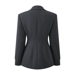 Wool fitted suit jacket