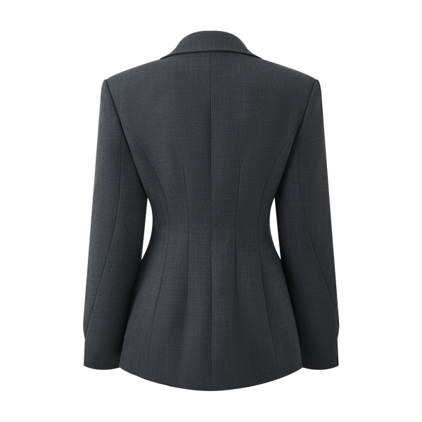 Wool fitted suit jacket