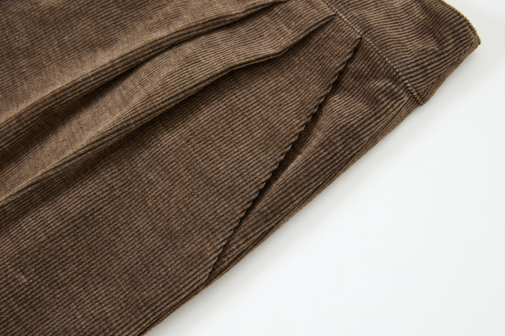 蚕丝匹⻢棉灯芯绒中裤