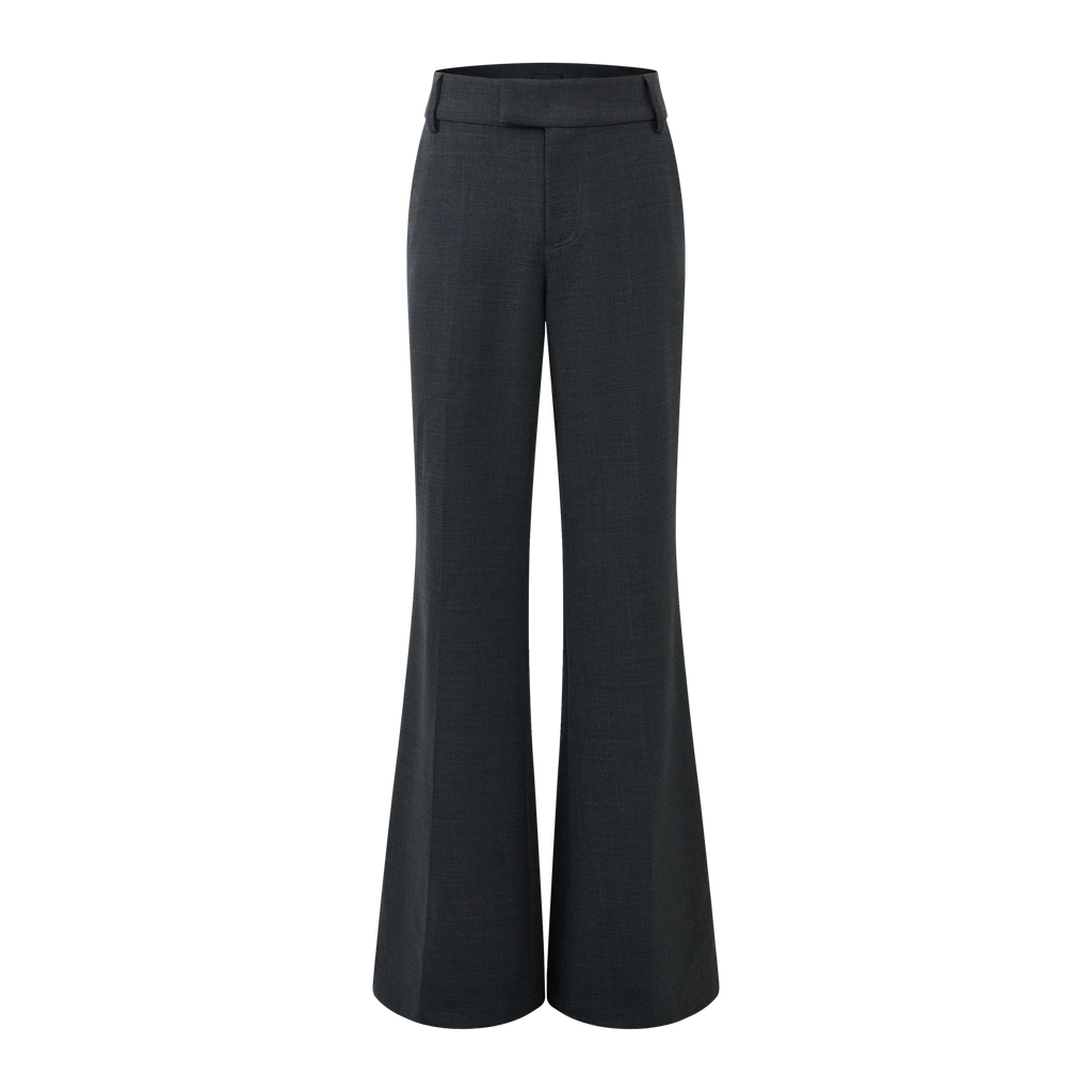 Woolen straight-leg slightly flared trousers