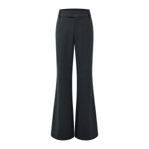 Woolen straight-leg slightly flared trousers