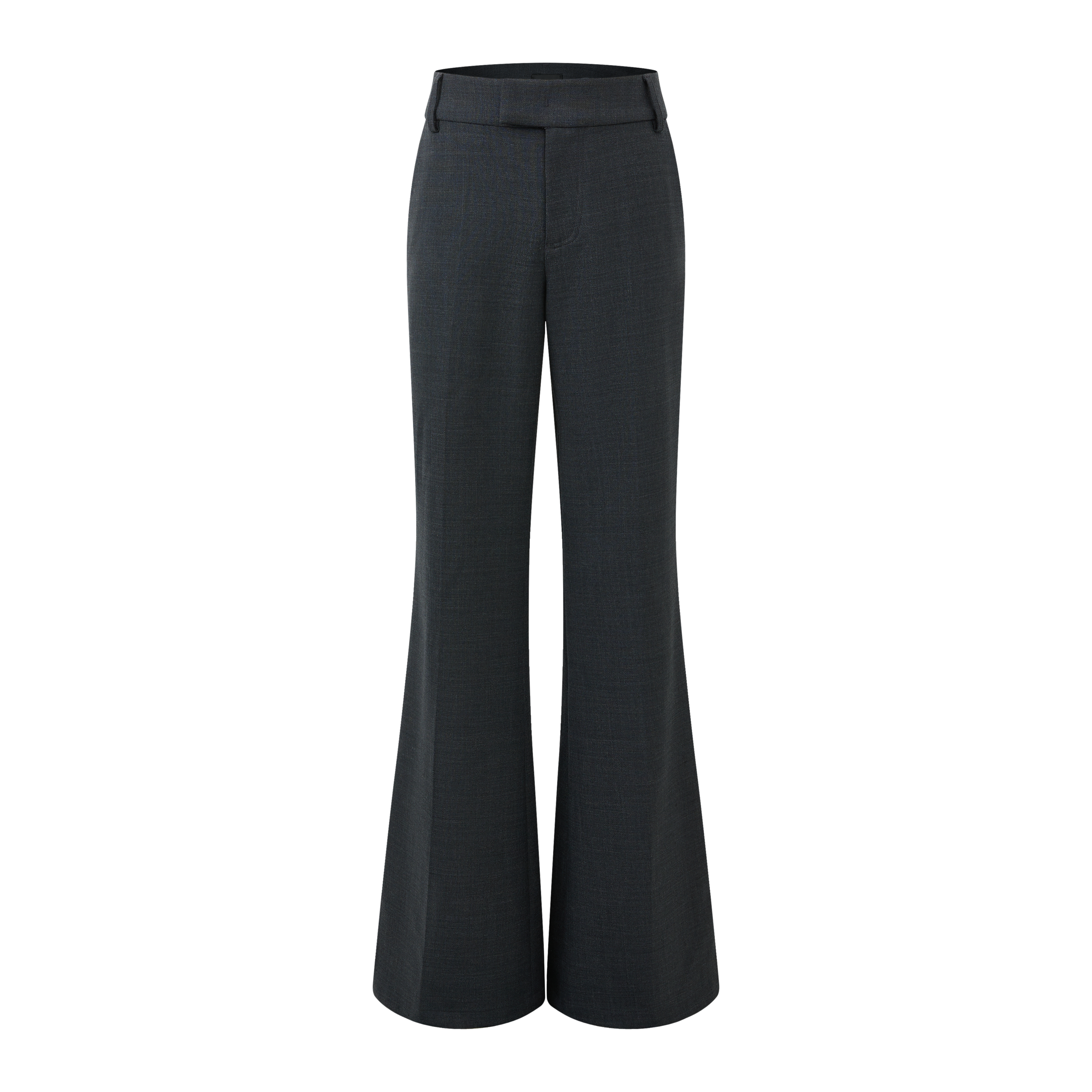 Woolen straight-leg slightly flared trousers