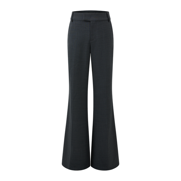 Woolen straight-leg slightly flared trousers
