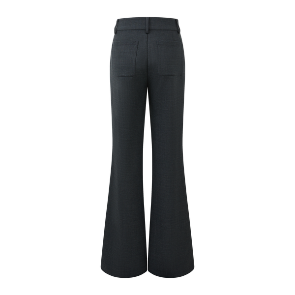 Woolen straight-leg slightly flared trousers