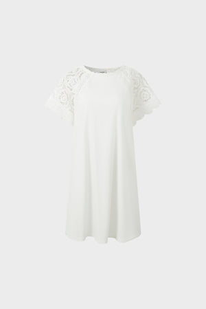 Cotton sheer embroidery T-shirt dress