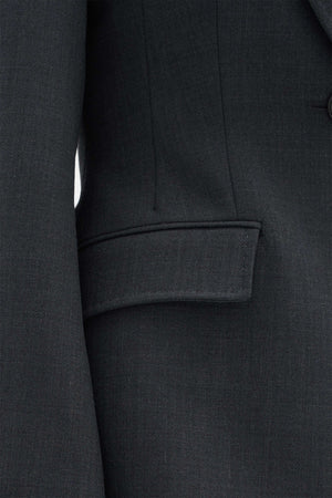 Wool fitted suit jacket