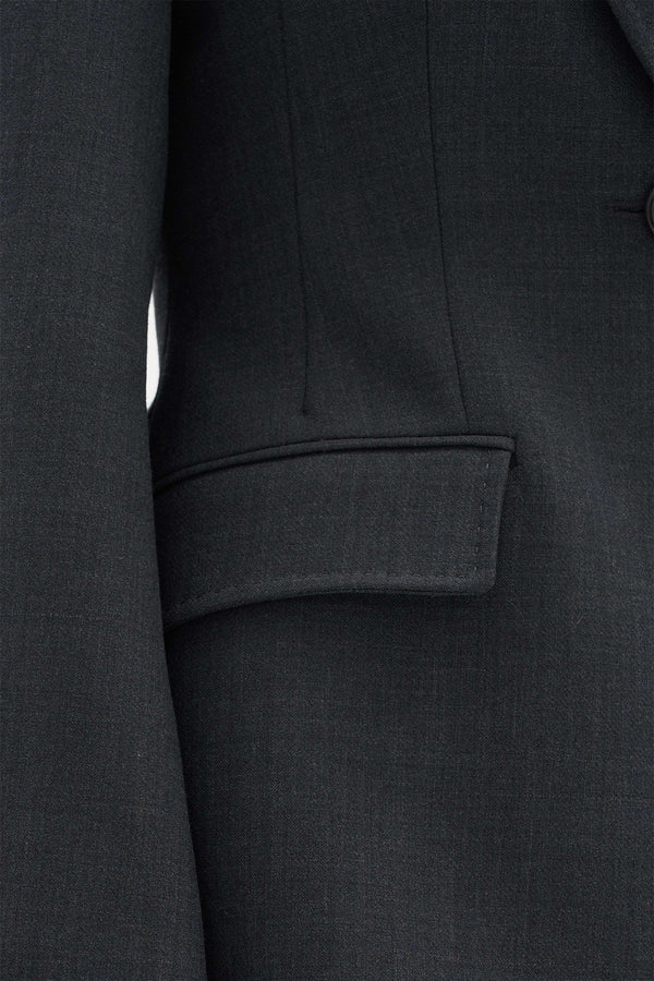 Wool fitted suit jacket