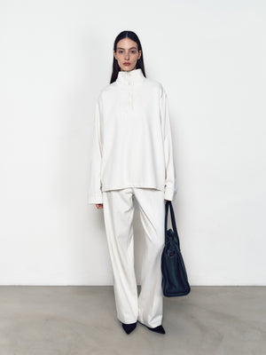 Mulberry silk straight-leg casual pants