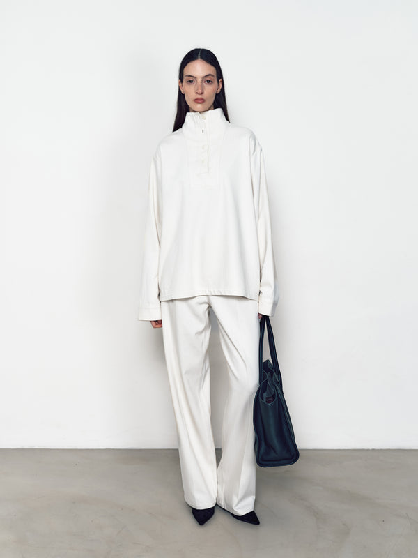 Mulberry silk straight-leg casual pants