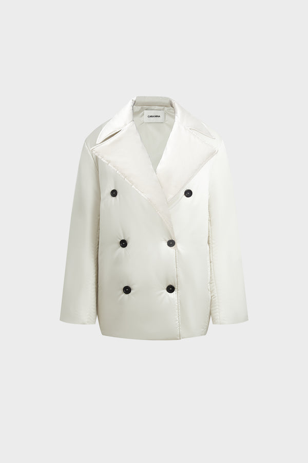 Double-breasted lapel down jacket