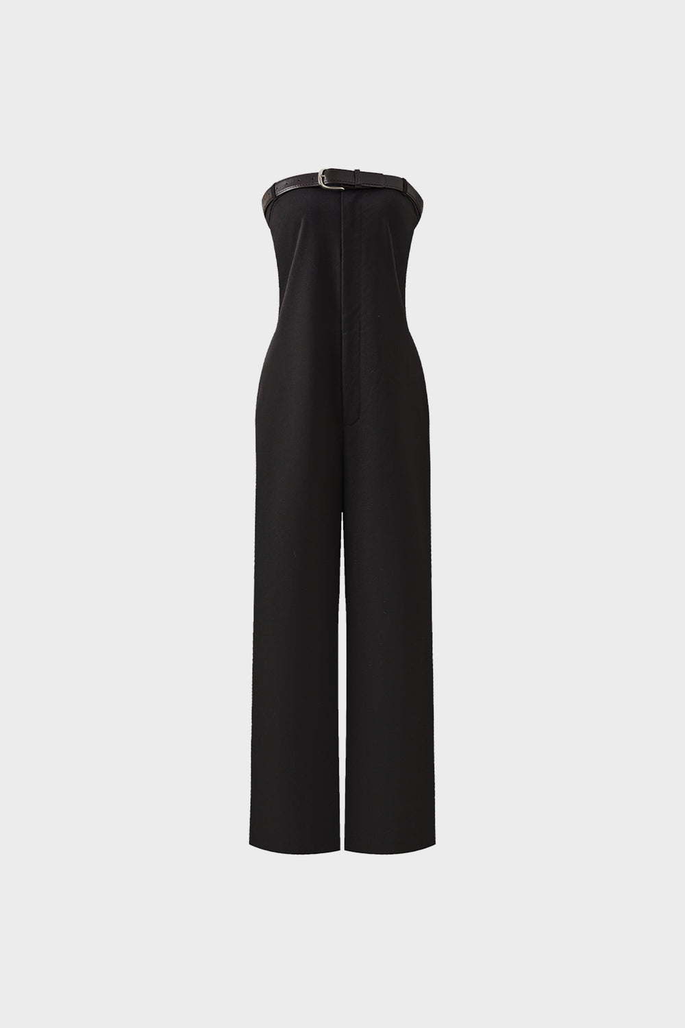 Wool strapless jumpsuit