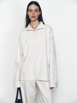 Mulberry silk semi-high-neck shirt