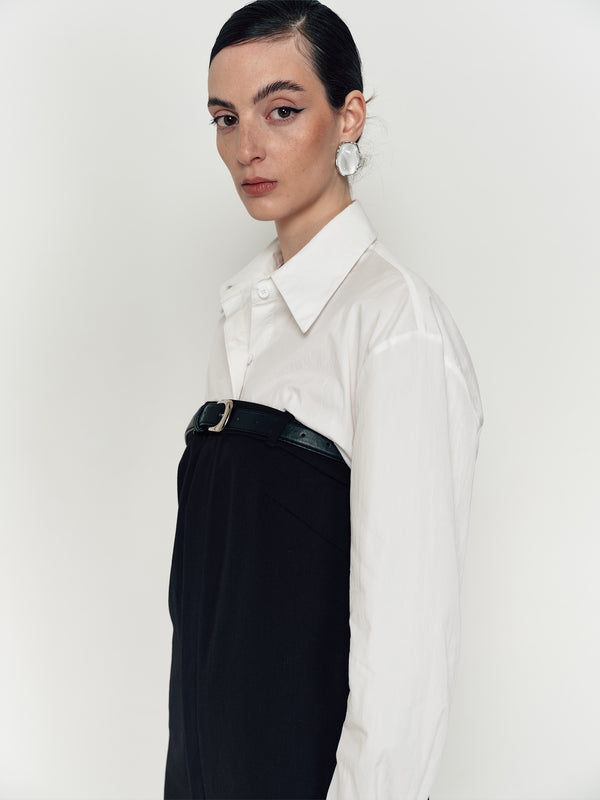 Wool strapless jumpsuit
