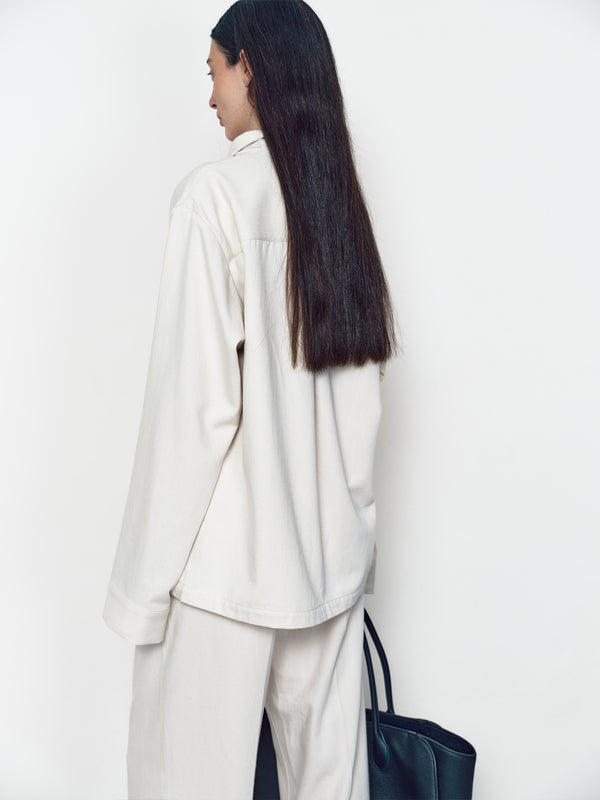 Mulberry silk semi-high-neck shirt