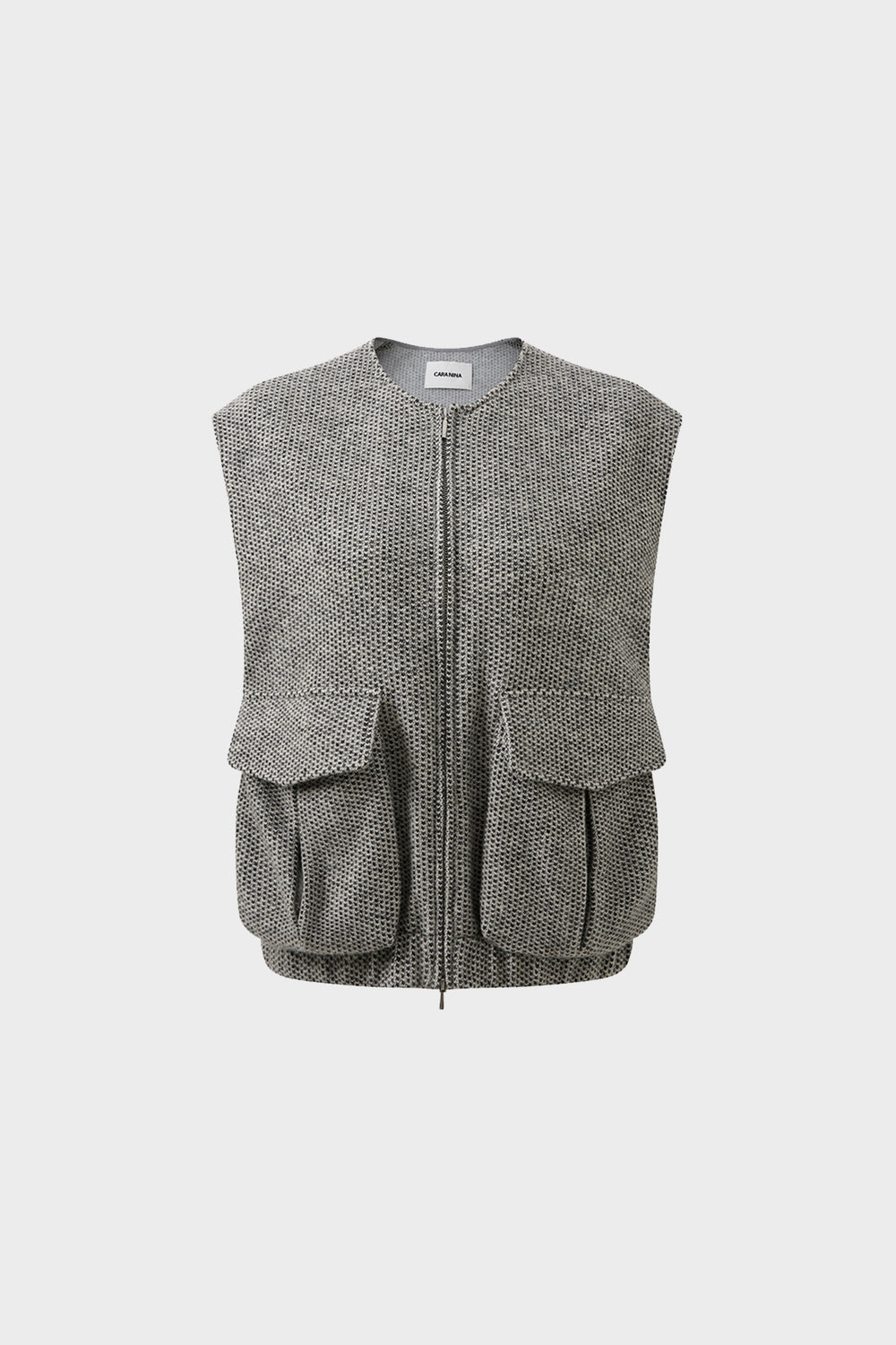 Flowered knitted waistcoat