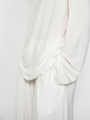 Three-color Tencel wool round neck loose knitted long sleeves