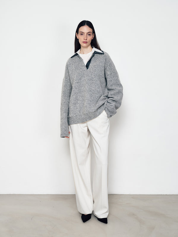 Mulberry silk straight-leg casual pants