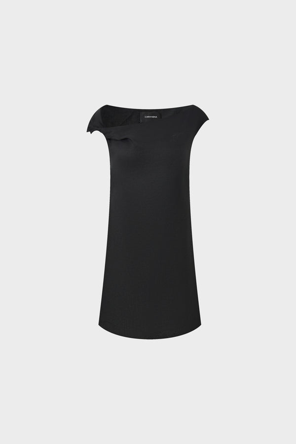 Linen V-neck knot short two-piece dress